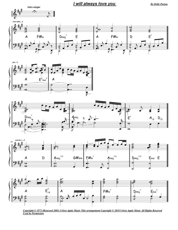 I Will Always Love You (arr. juan carlos esteve /Gran Coda)