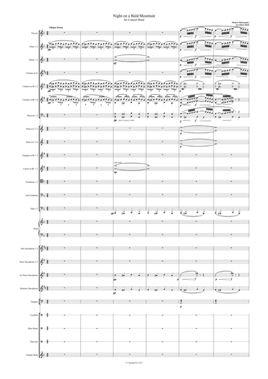 Night on a Bald Mountain for concert band(full score & parts) (arr. Albert Dani)
