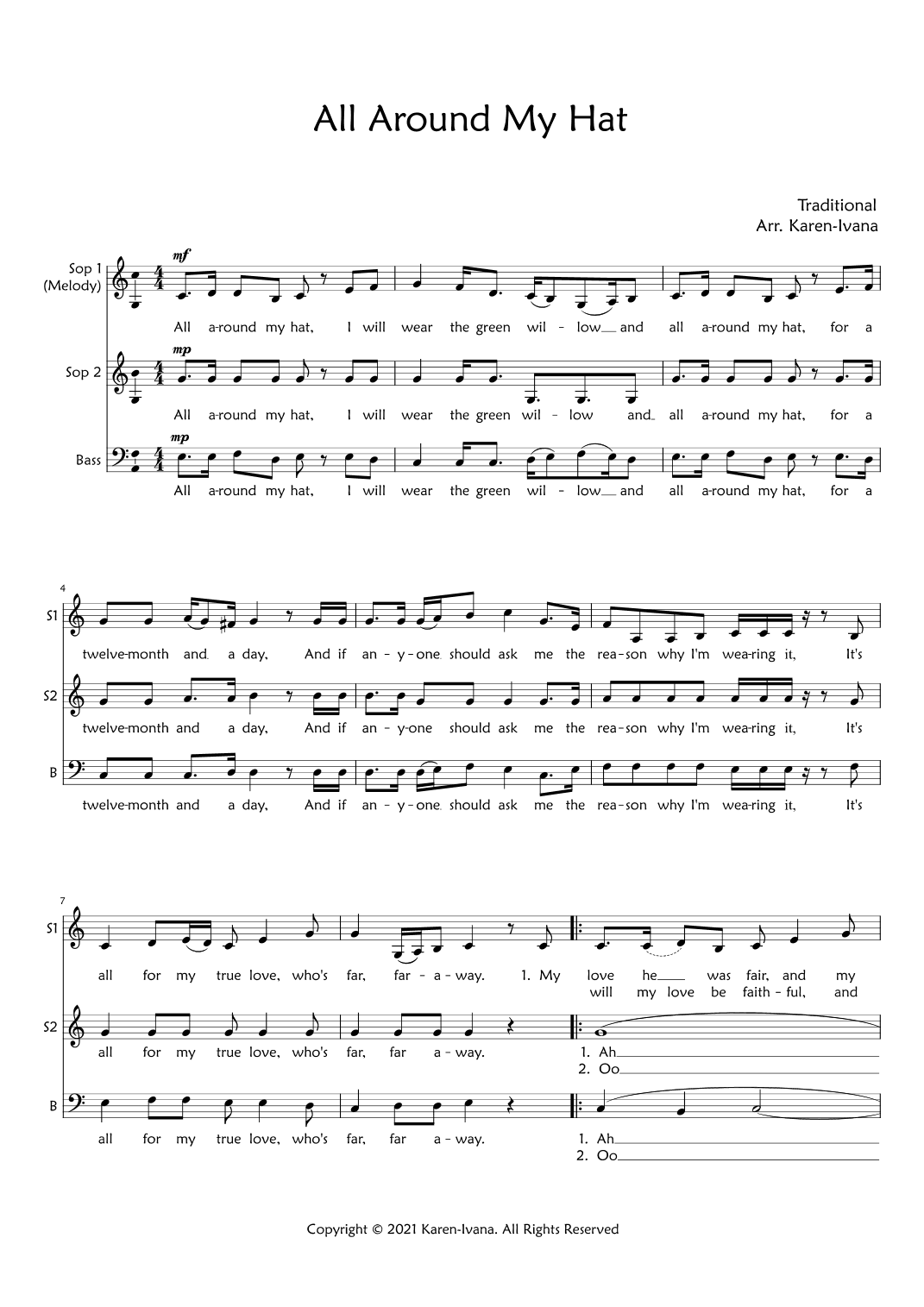 All around my hat (arr. Karen Ivana)