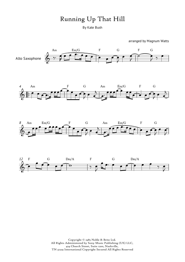Running Up That Hill (arr. Magnum Watts)