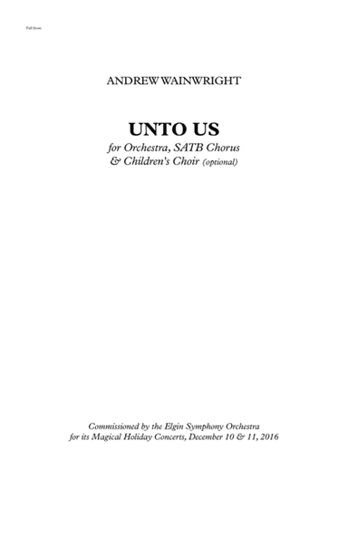 Unto Us (arr. Andrew Wainwright)