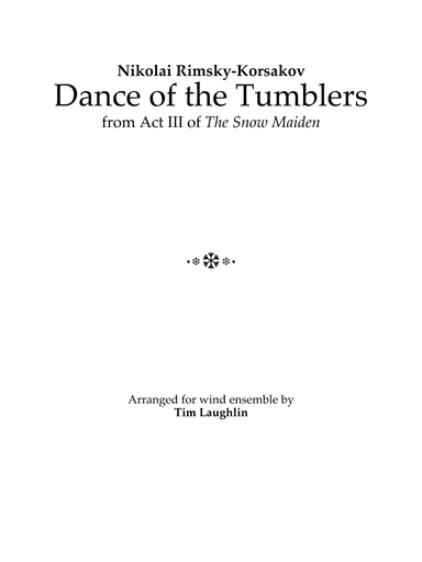 Dance of the Tumblers (Band) (arr. Tim Laughlin)
