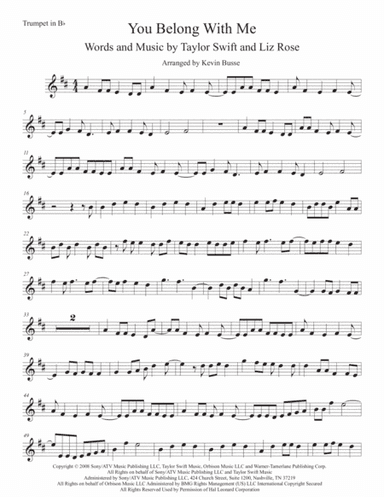 You Belong With Me (arr. Kevin Busse)