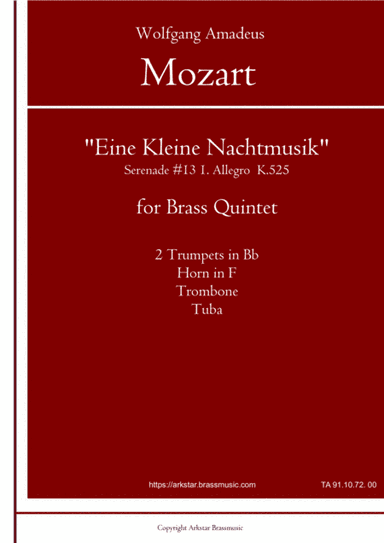 Mozart: Eine Kleine NachtMusik 1. Allegro for Brass Quintet (arr. Arkstar Brassmusic)