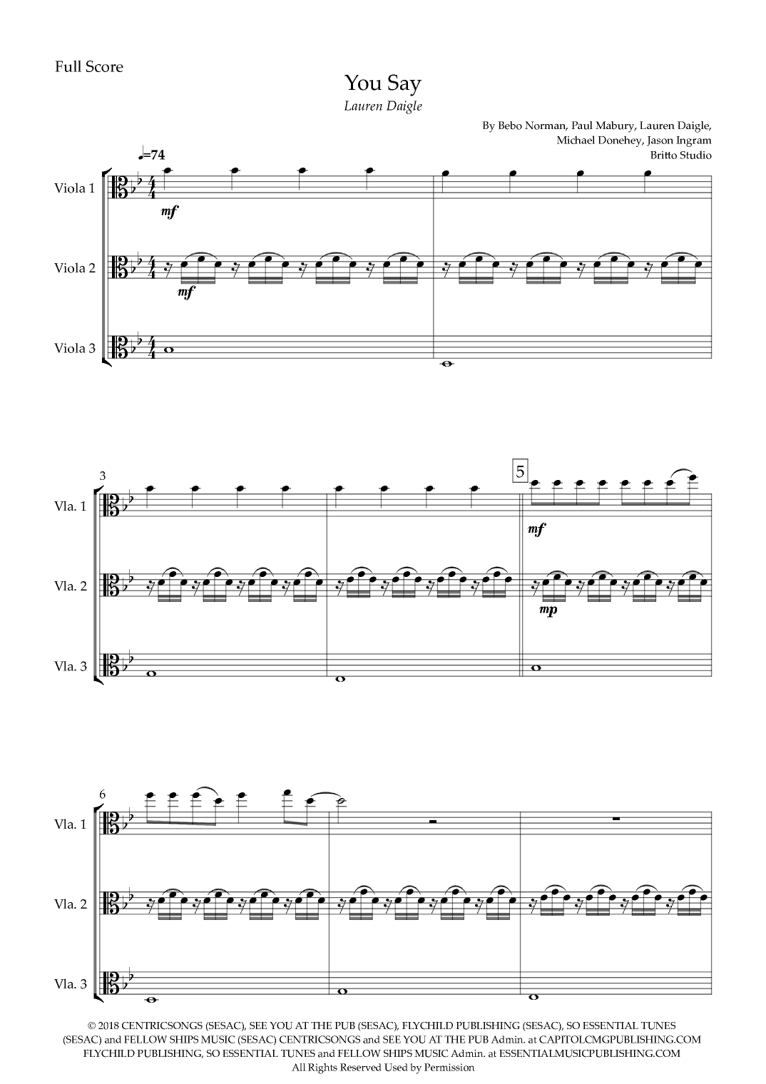 You Say (arr. Fabio Britto)