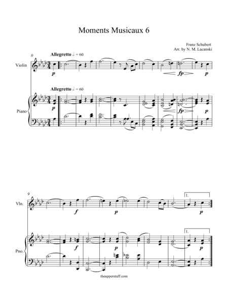 Moments Musicaux 6 (arr. Nick Lacanski)