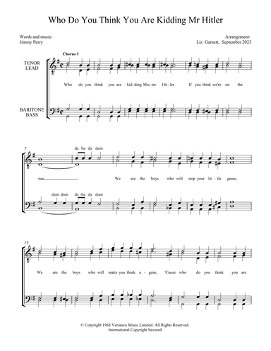 Who Do You Think You Are Kidding Mr. Hit (arr. Liz Garnett)