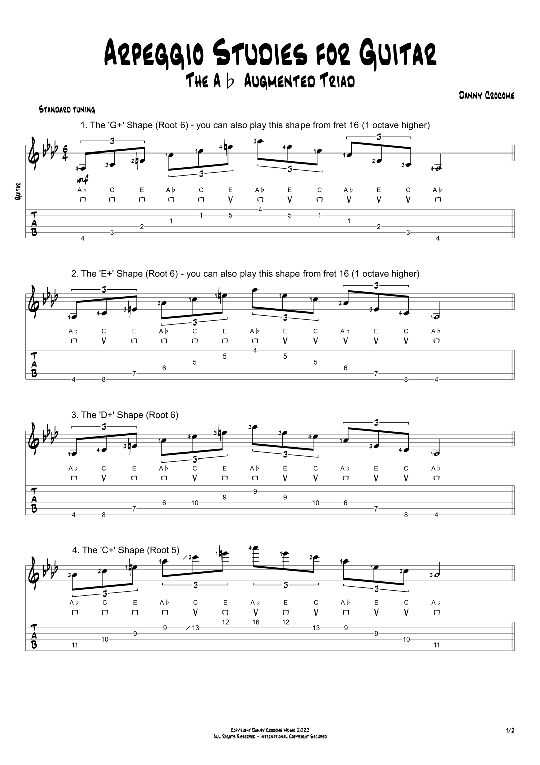 Arpeggio Studies for Guitar - The Ab Augmented Triad