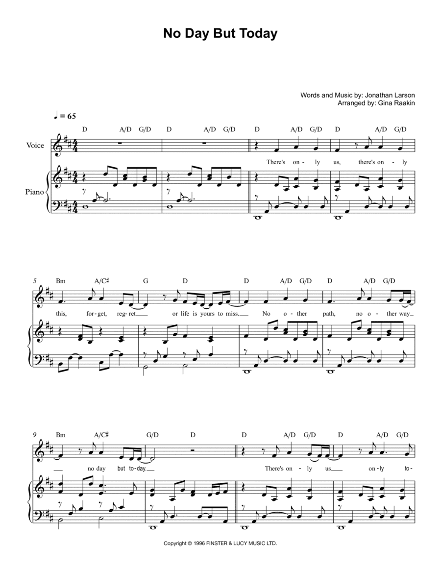 No Day But Today (arr. Gina Raakin)