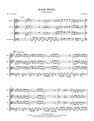 Jewish Medley: String Quartet (arr. Keith Gemmell)