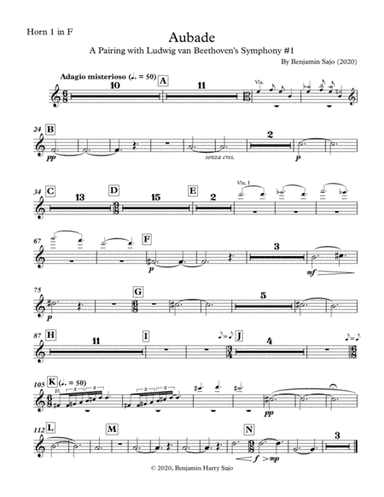 Aubade: A Pairing with Beethoven's Symphony #1 - Horn 1 in F