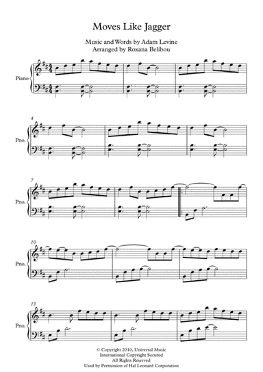 Moves Like Jagger (arr. Roxana Belibou)