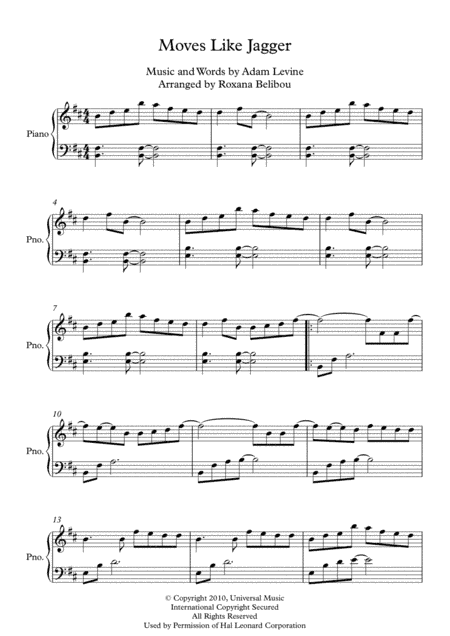 Moves Like Jagger (arr. Roxana Belibou)