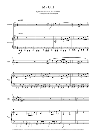 My Girl (arr. Matthew pyeon)