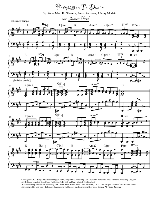 Permission To Dance (arr. James Ursel)