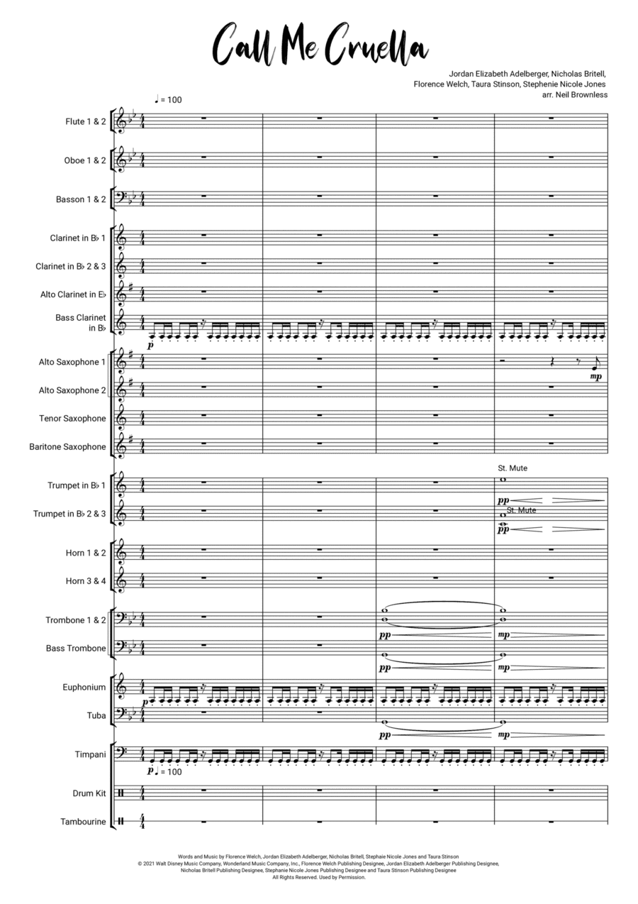 Call Me Cruella (arr. Neil Brownless)