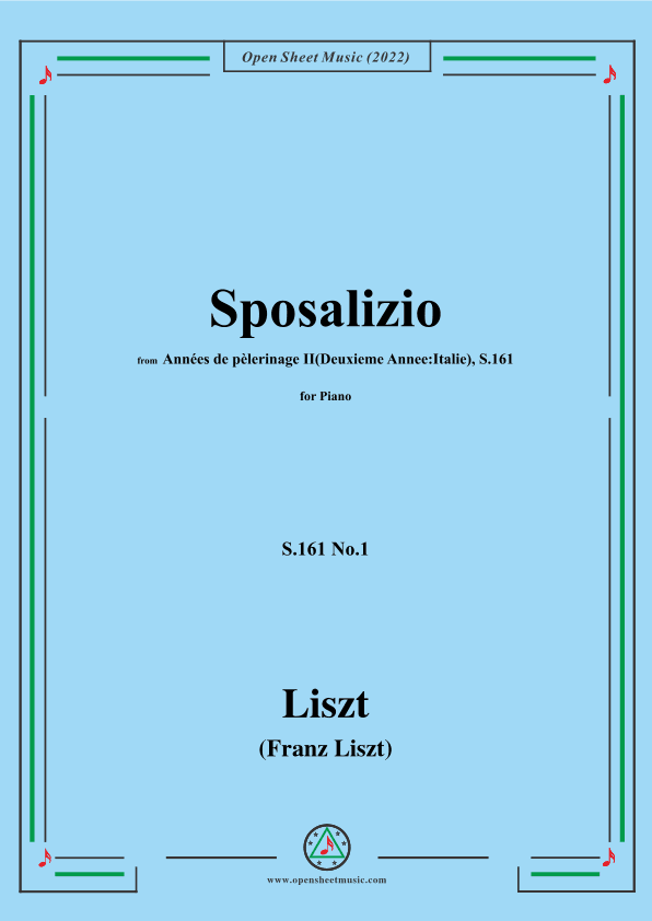 Liszt-Sposalizio,S.161 No.1,from Annees de pelerinage II,S.161 (arr. OSM Press)