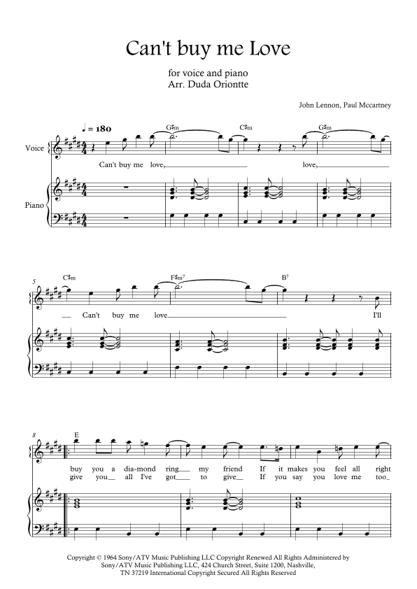 Can't Buy Me Love (arr. Duda Oriontte)
