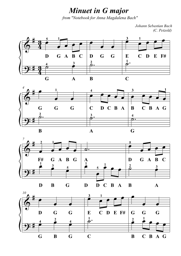 Minuet in G major from "Notebook for Anna Magdalena Bach" (arr. Avgusta Udartseva)
