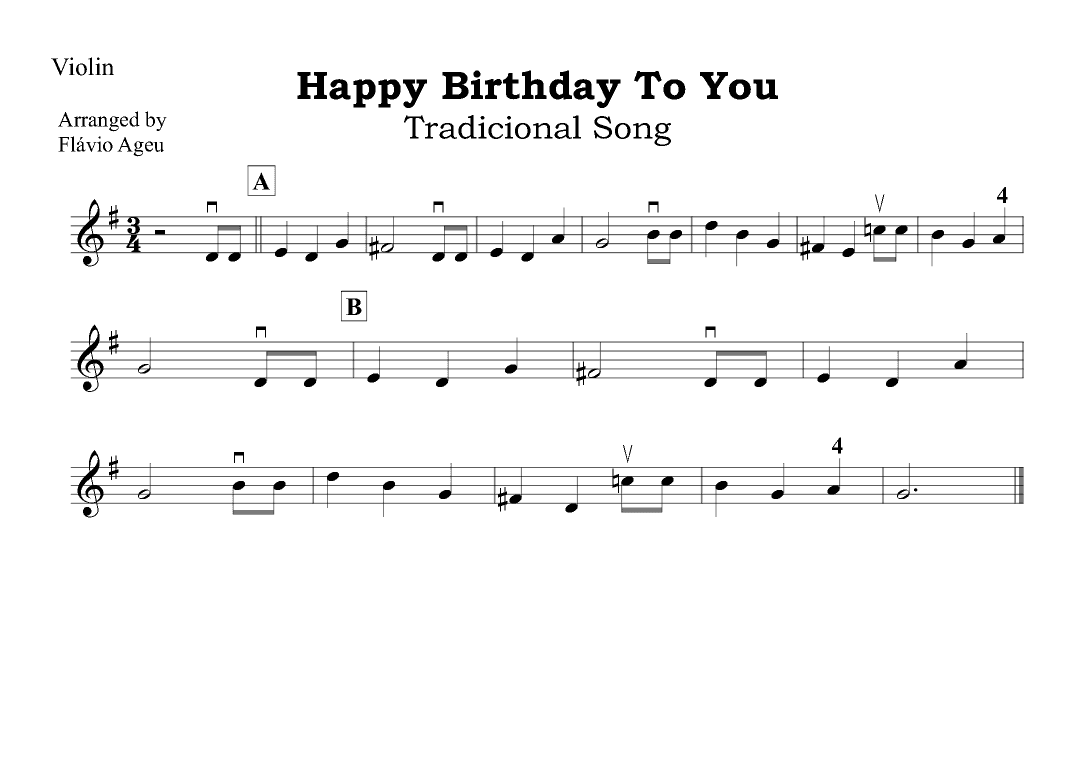 Happy Birthday To You (arr. Flávio Ageu)