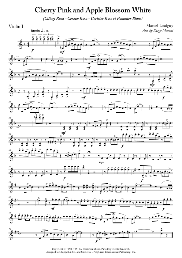 Cherry Pink And Apple Blossom White (arr. Diego Marani)