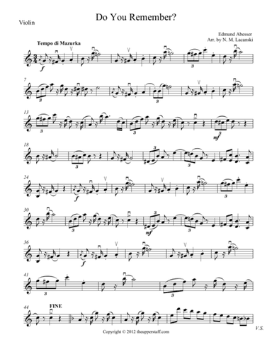 Do You Remember? (arr. Nick Lacanski)