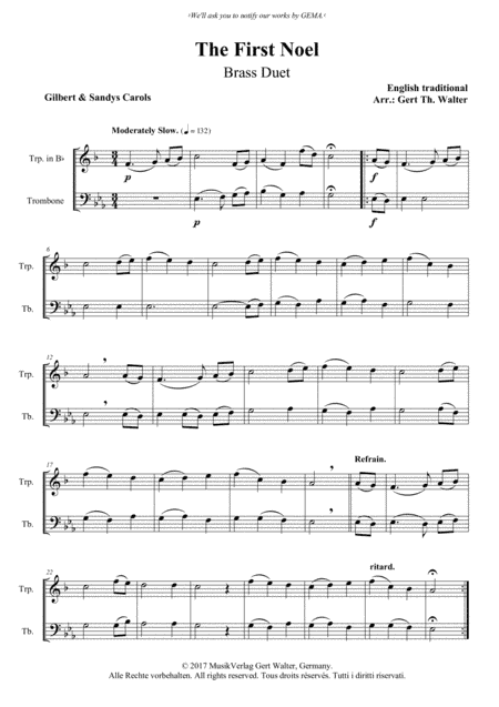 The First Noel (arr. Gert Th. Walter)