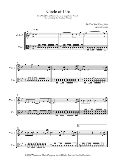 Circle Of Life (arr. Amauri Lopes)