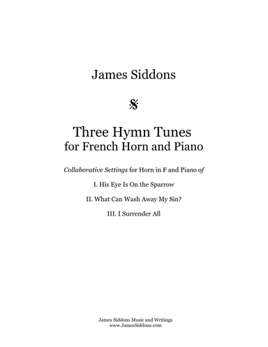 Three Hymn Tunes for French Horn and Piano (arr. James Siddons)