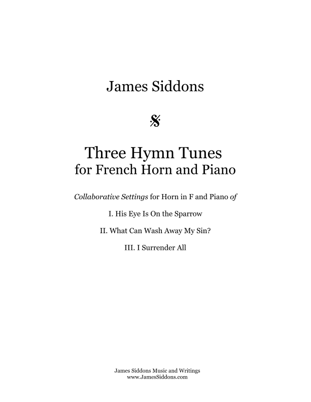 Three Hymn Tunes for French Horn and Piano (arr. James Siddons)