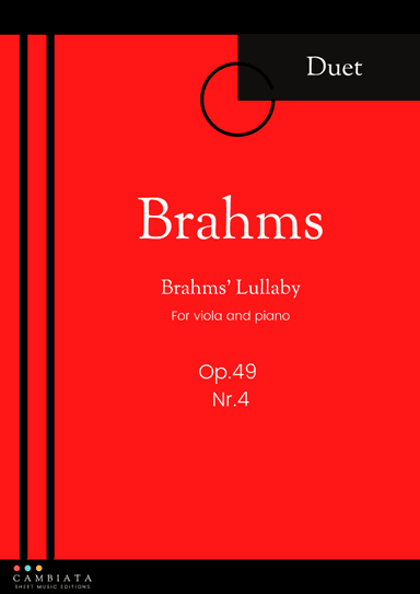 Brahms' Lullaby - Solo viola and piano accompaniment (Easy) (arr. Levy Nunes)