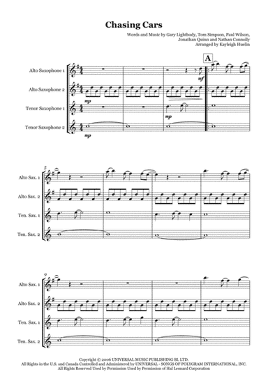 Chasing Cars (arr. Kayleigh Huelin)