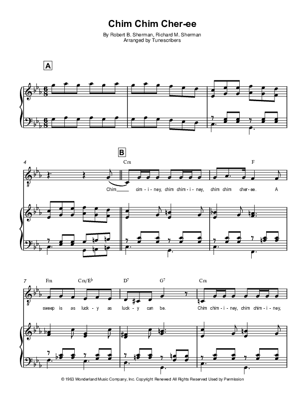 Chim Chim Cher-ee (arr. Tunescribers)