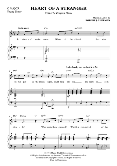 Heart Of A Stranger  (C Major)