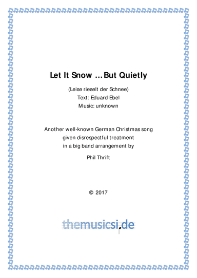 Let It Snow ... But Quietly for Big Band (arr. Phil Thrift)