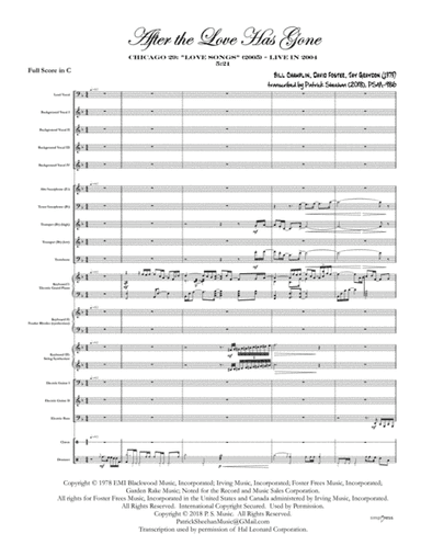 After The Love Has Gone (arr. Patrick Sheehan)