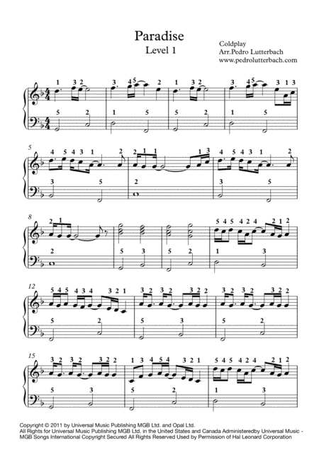 Paradise (arr. Pedro Lutterbach)