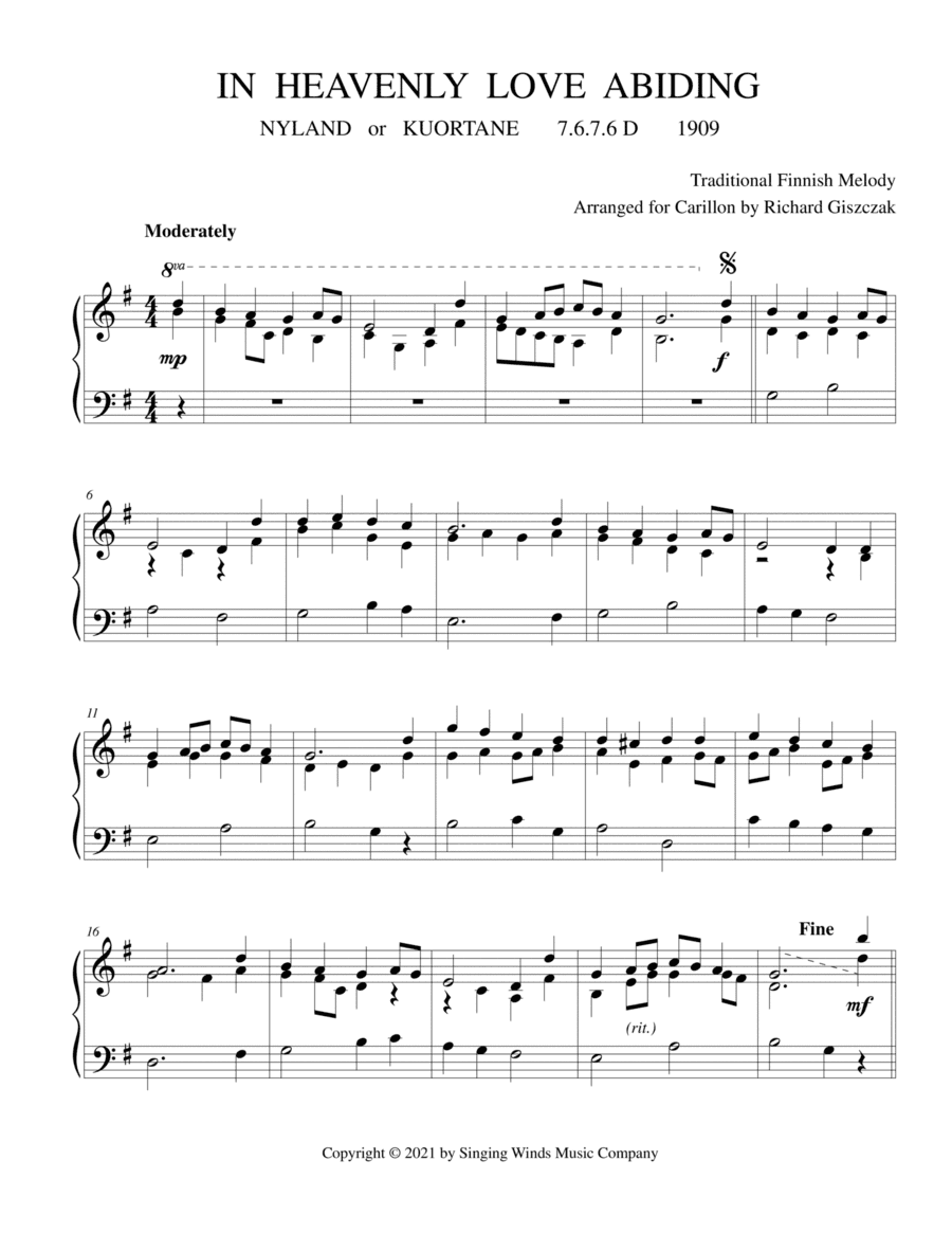 In Heavenly Love Abiding (NYLAND) (arr. Richard Giszczak)