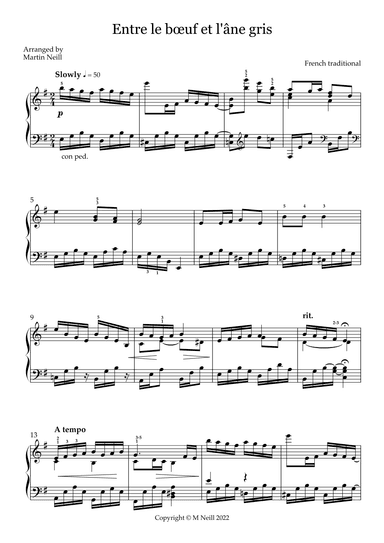 Entre le bœuf et l'âne gris (arr. Martin Neill)