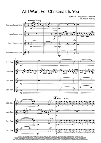 All I Want For Christmas Is You (arr. Tristan Watson)