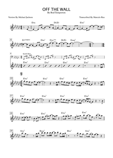 Off The Wall (arr. Transcribed By Marcelo Rea)