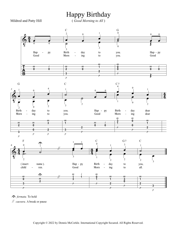 Happy Birthday (Good Morning to All) (arr. Dennis McCorkle)