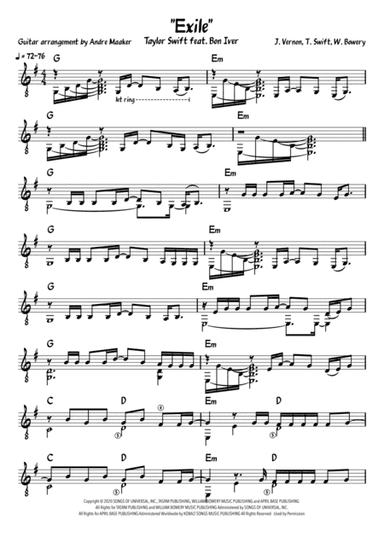 Exile (arr. Andre Maaker)