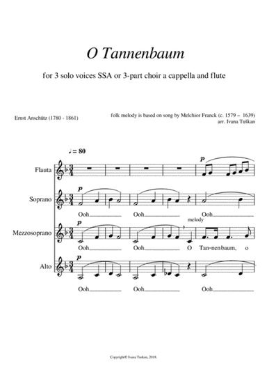 O Tannenbaum for SSA and flute (arr. Ivana Tuskan)