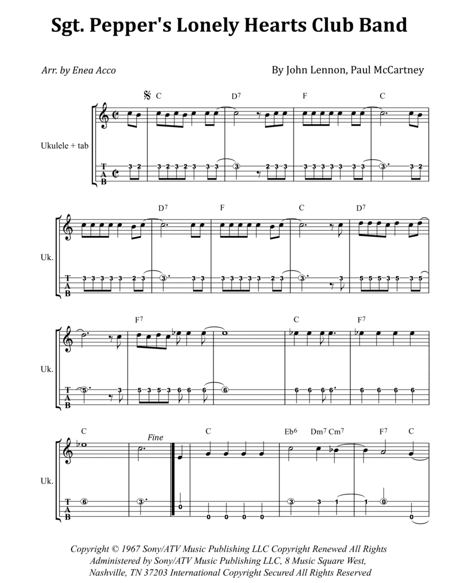 Sgt. Pepper's Lonely Hearts Club Band (arr. Enea Acco)
