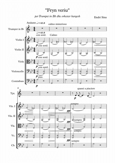 "The north wind blows" for trumpete and string orchestra