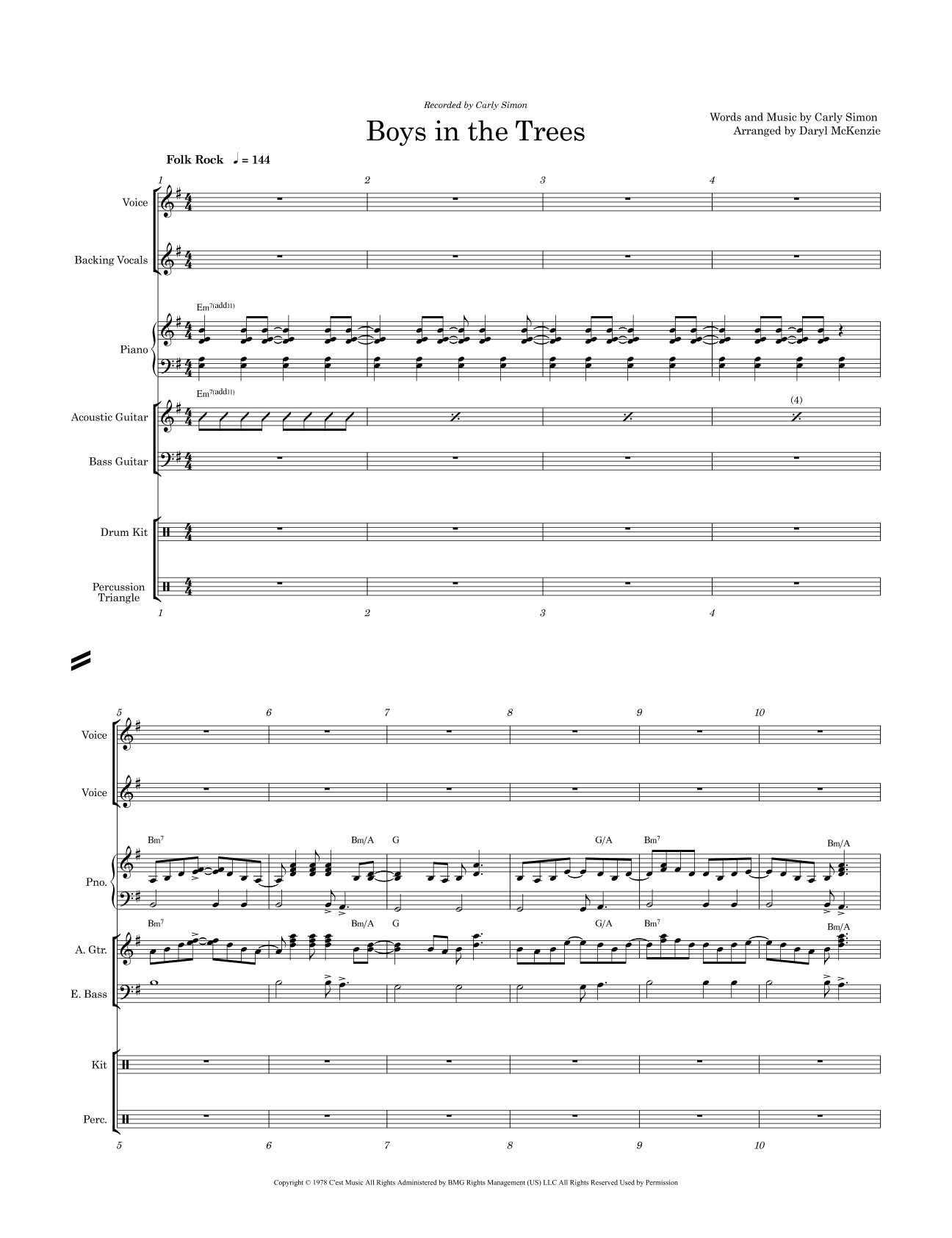 Boys In The Trees (arr. Daryl McKenzie)