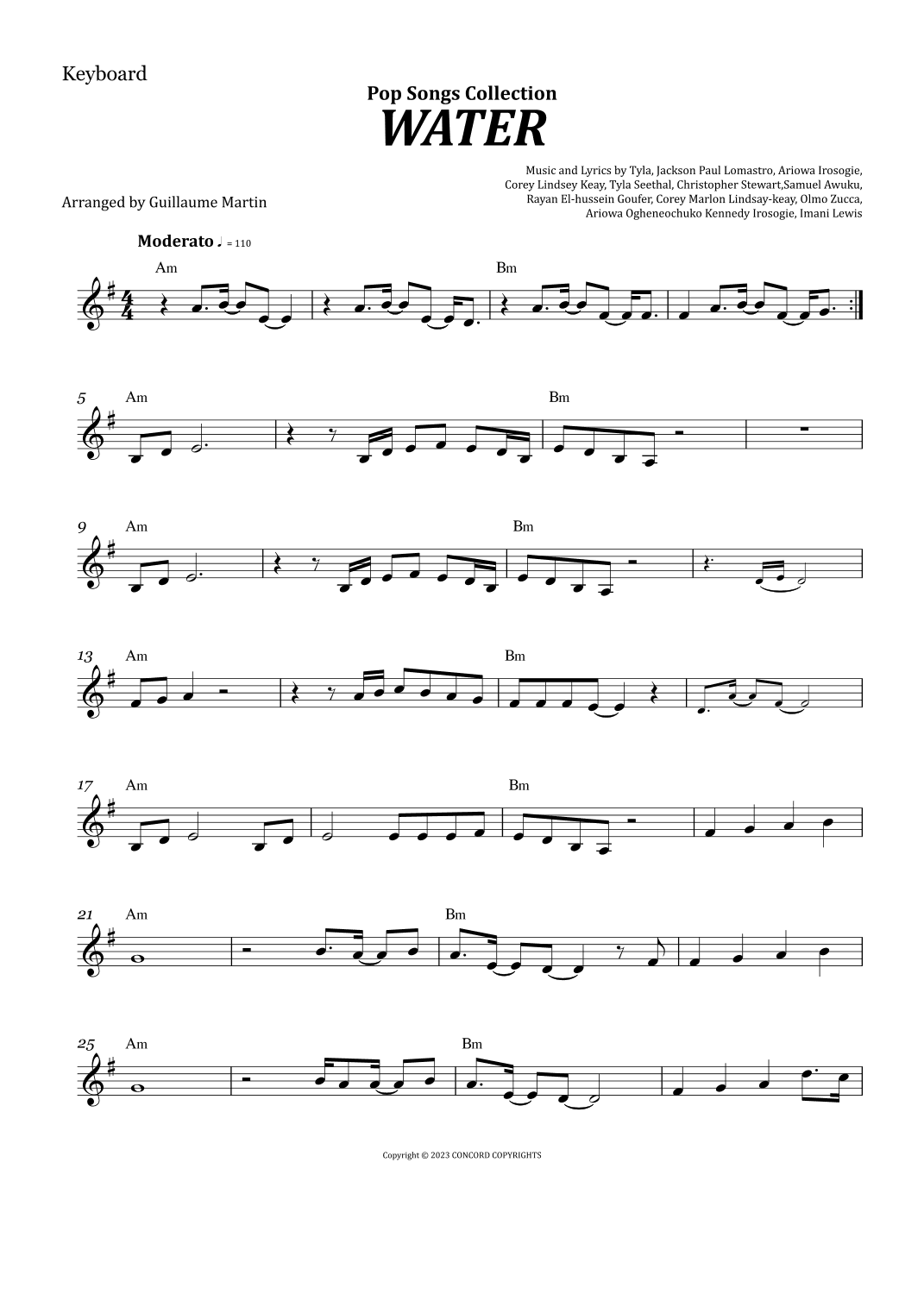 Water (arr. Guillaume Martin)