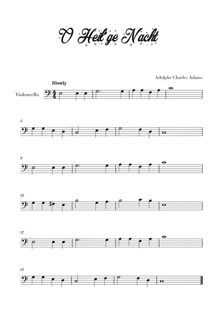 O Heil’ge Nacht (for Cello) (arr. Cadenza Editions)