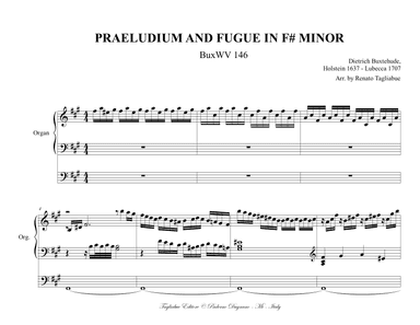 BUXTEHUDE - Praeludium and Fugue in F# minor - BuxWV 146 (arr. Renato Tagliabue)